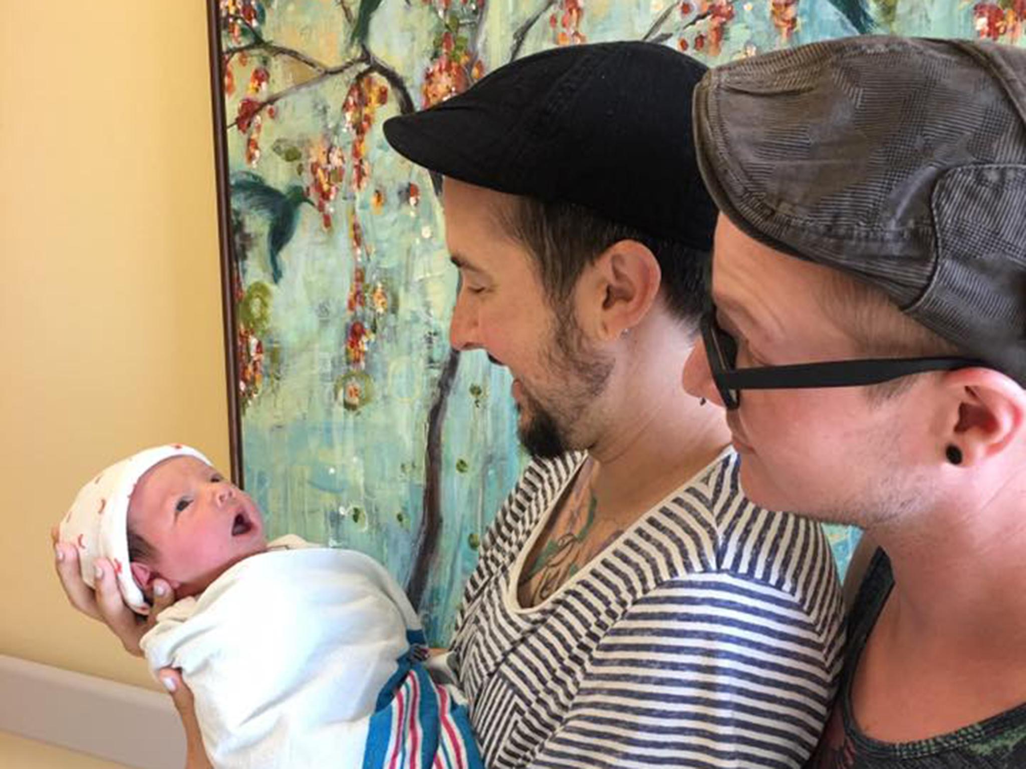 The couple shared a picture of the new arrival, Leo, on Facebook