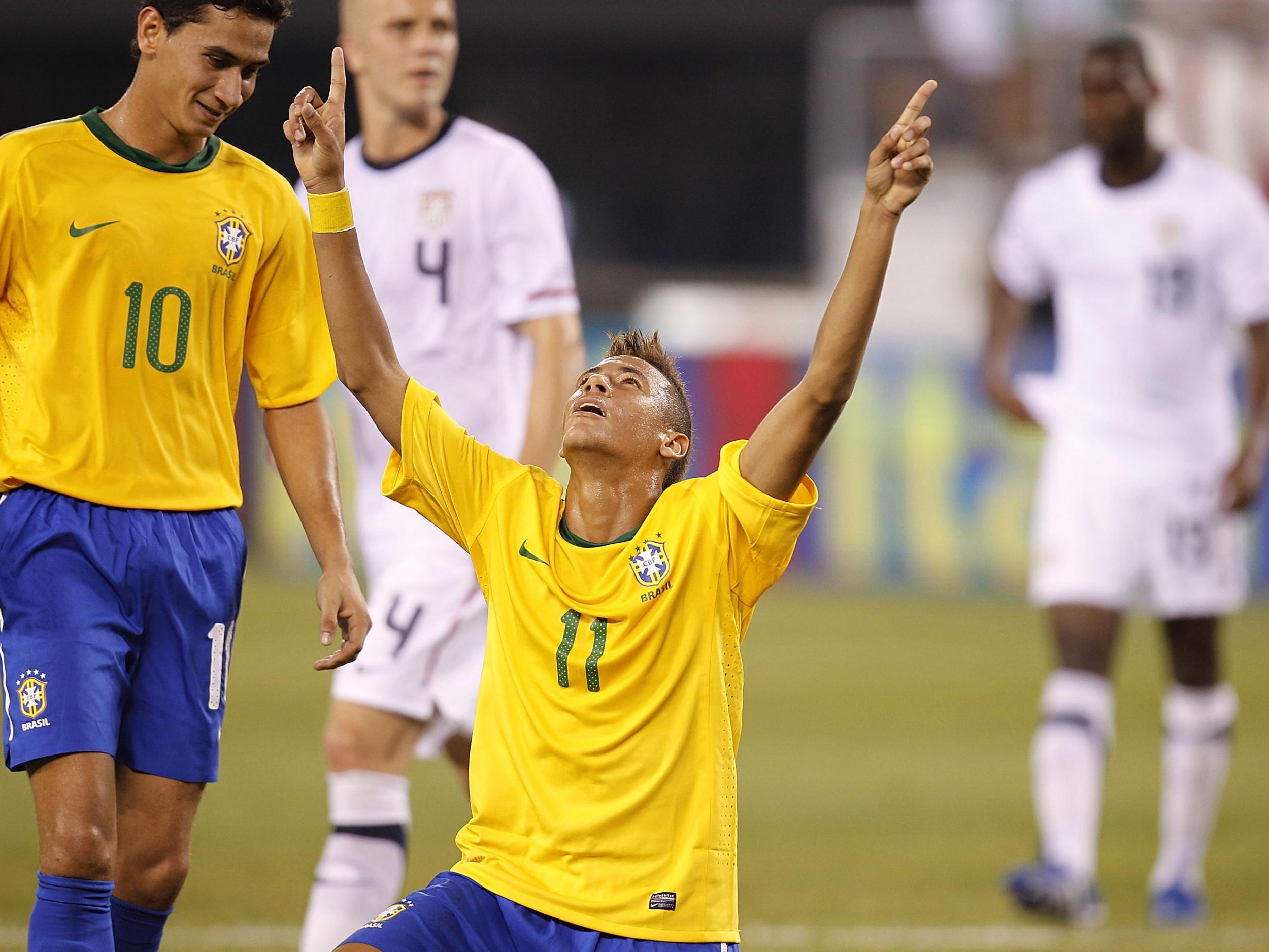 Aged 18, he made his international debut for Brazil against the USA in August 2010 in which he scored