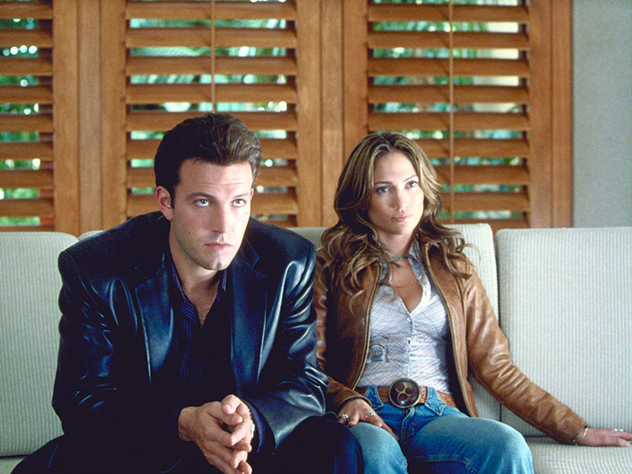 &#13;
Real-life couple Ben Affleck and Jennifer Lopez didn’t sizzle on-screen in the much-maligned ‘Gigli‘ in 2003 (Rex)&#13;