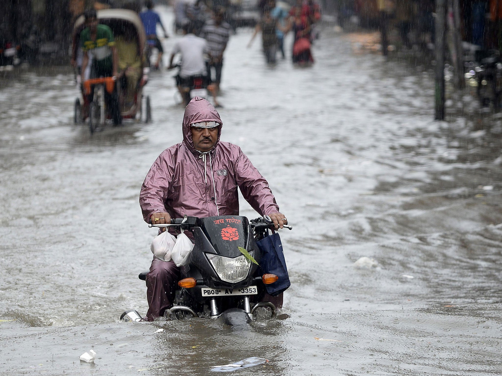 Heavy rains have caused rivers in places such as Jalandhar, Punjab, to burst their banks