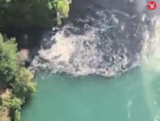 Niagara Falls water has turned black and is emitting a foul odor