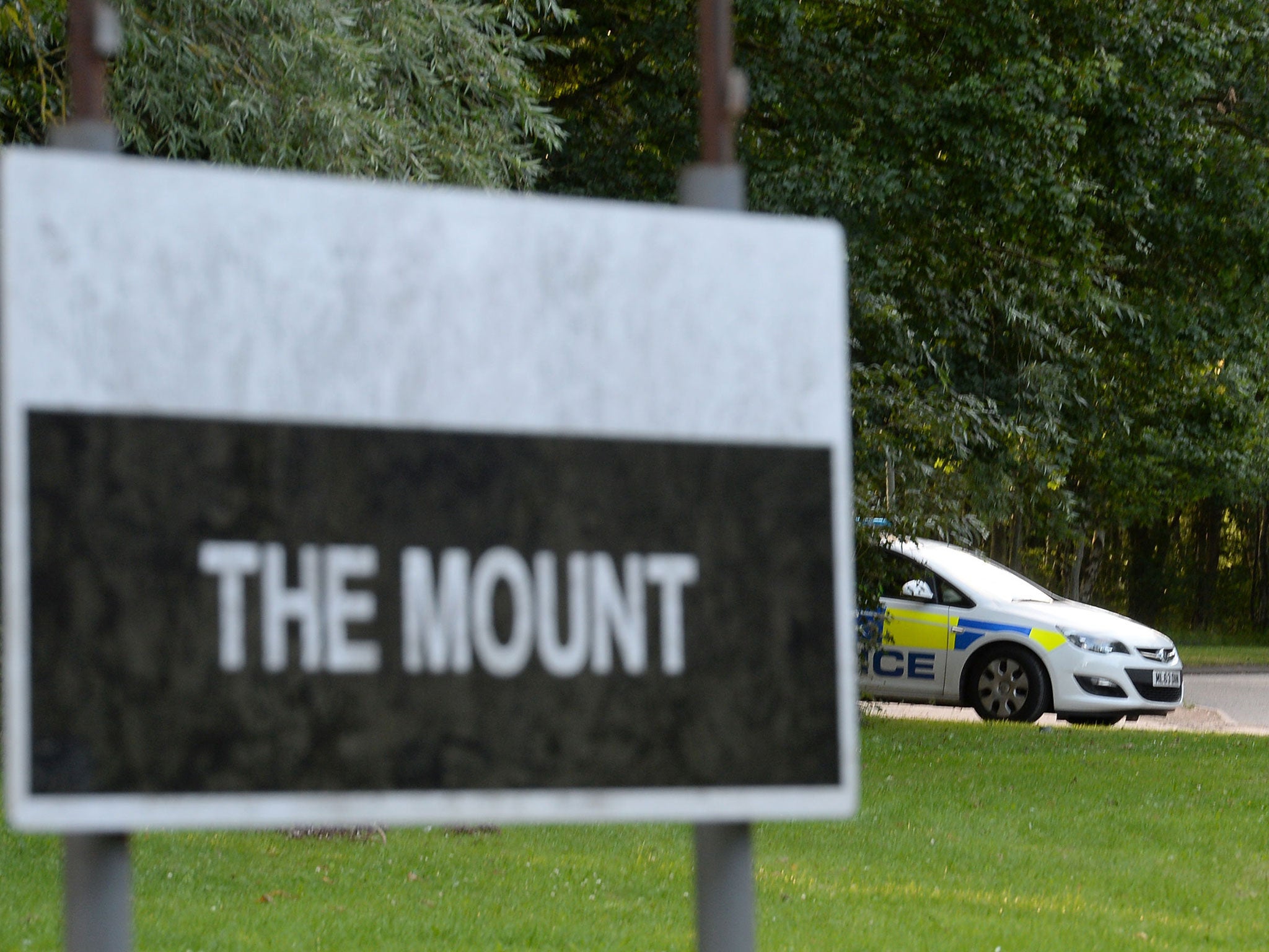 Police vehicles at The Mount Prison, in Hemel Hempstead, Hertfordshire, on 31 July