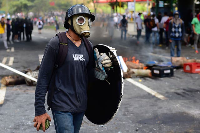 Anti-government activists in Caracas