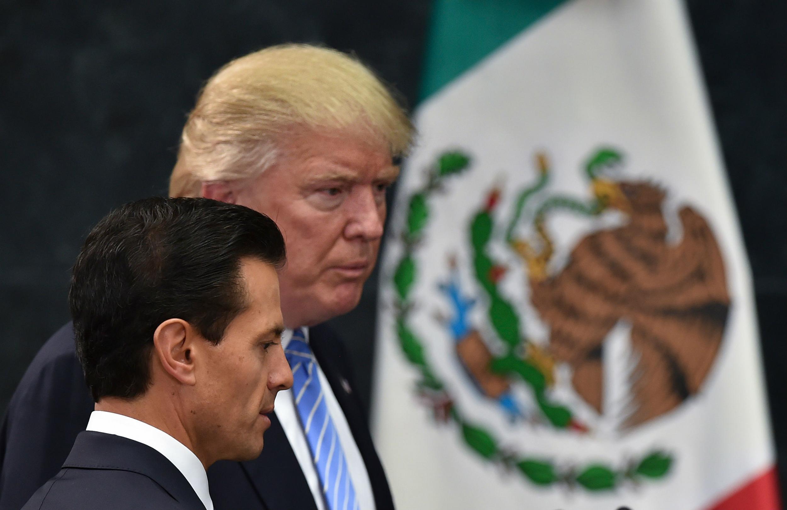 The relationship between the two leaders has been tense as a result of Mr Trump's rhetoric about Mexico