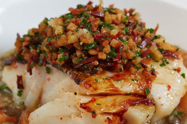 Pancetta adds a salty depth to puy lentils with cod