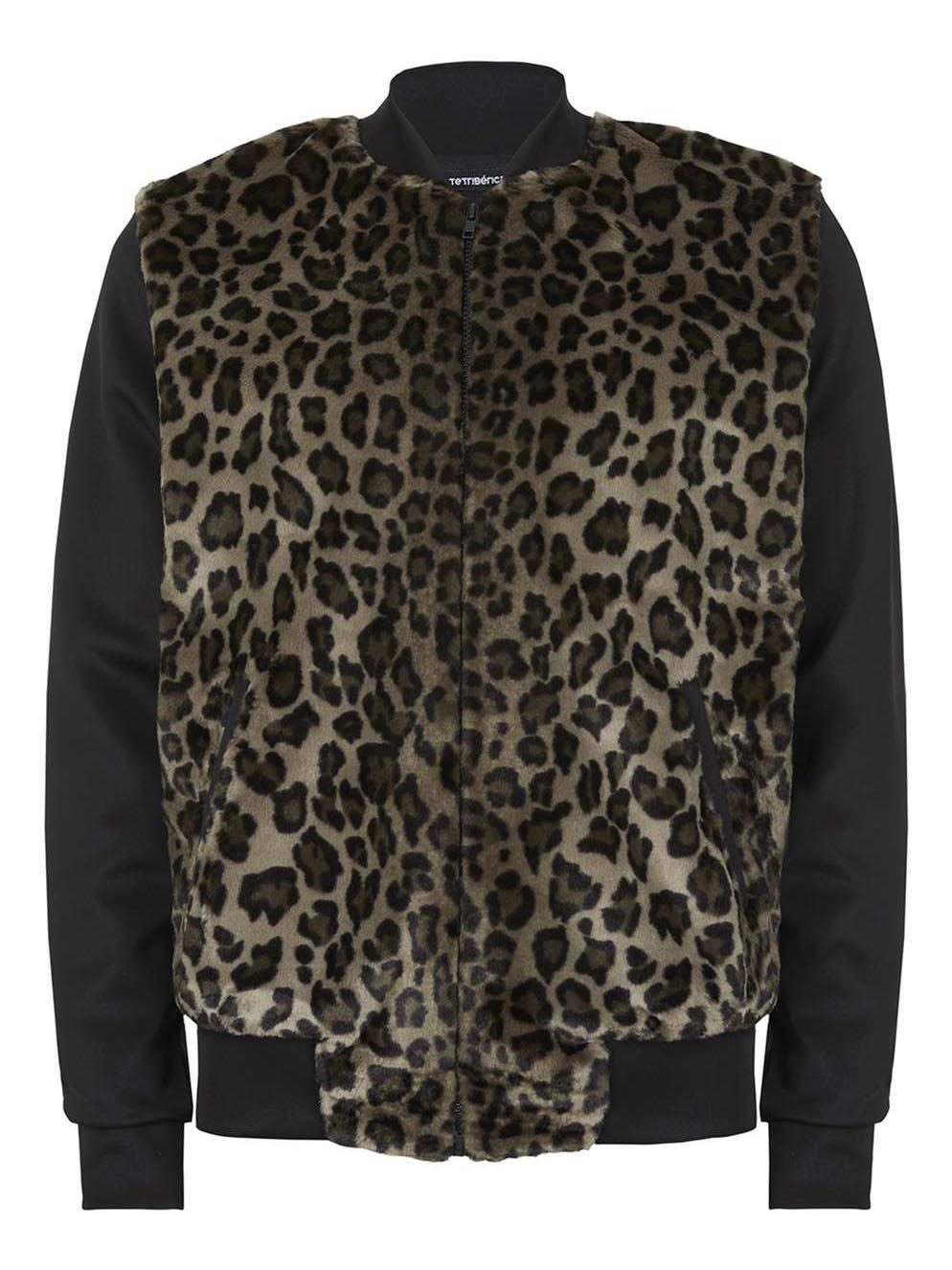 AAA Leopard Print Faux Fur Front Bomber Jacket, £50, Topman