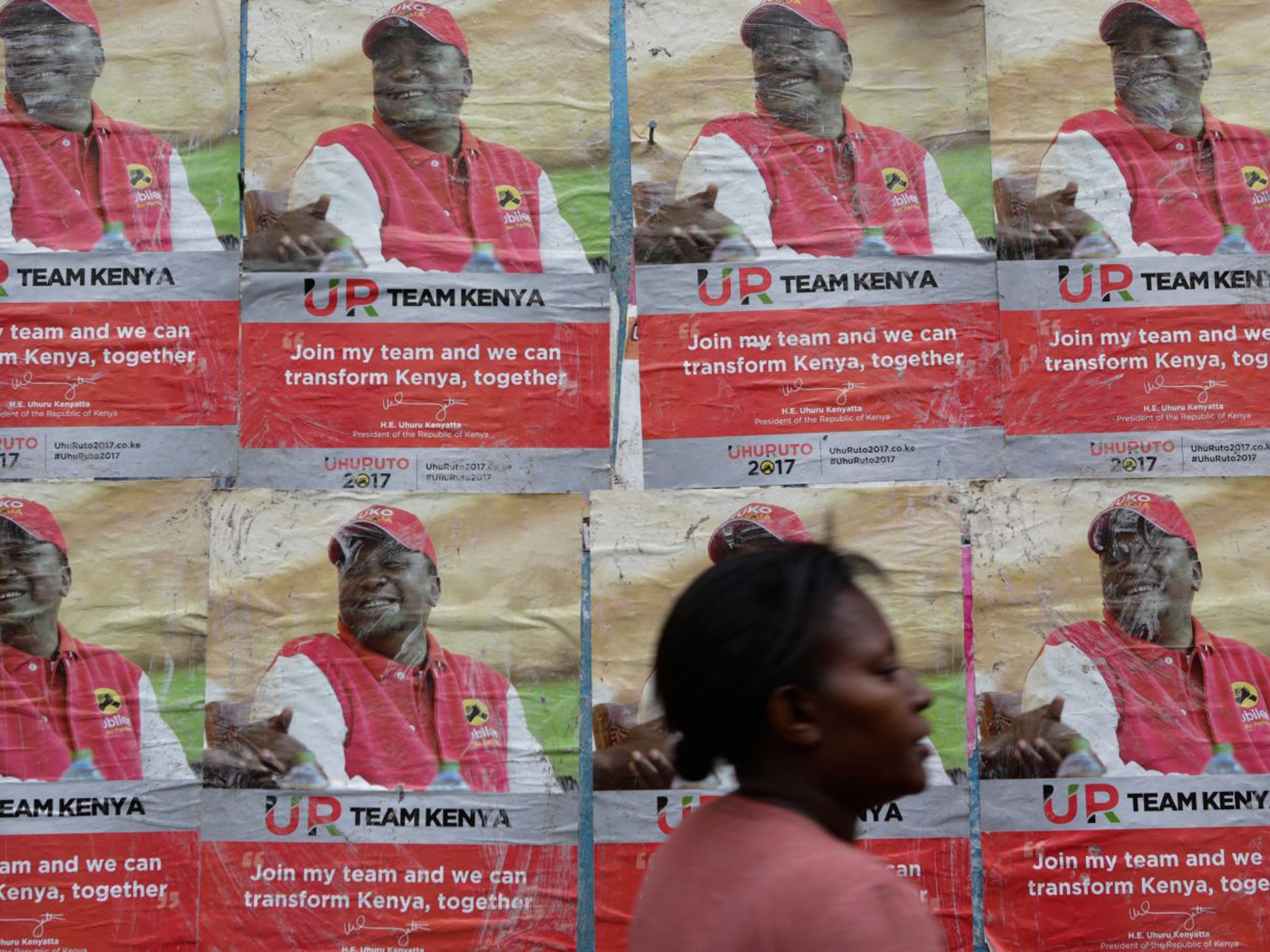 Nairobi: Campaign posters of Kenyan President Uhuru Kenyatta line the streets of the capital