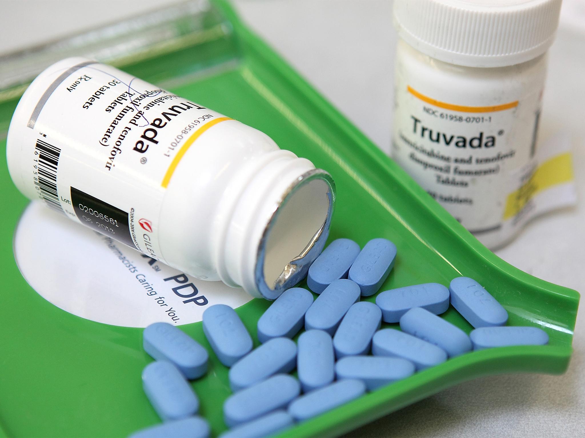 Bottles of antiretroviral drug Truvada are displayed at Jack’s Pharmacy in San Anselmo, California