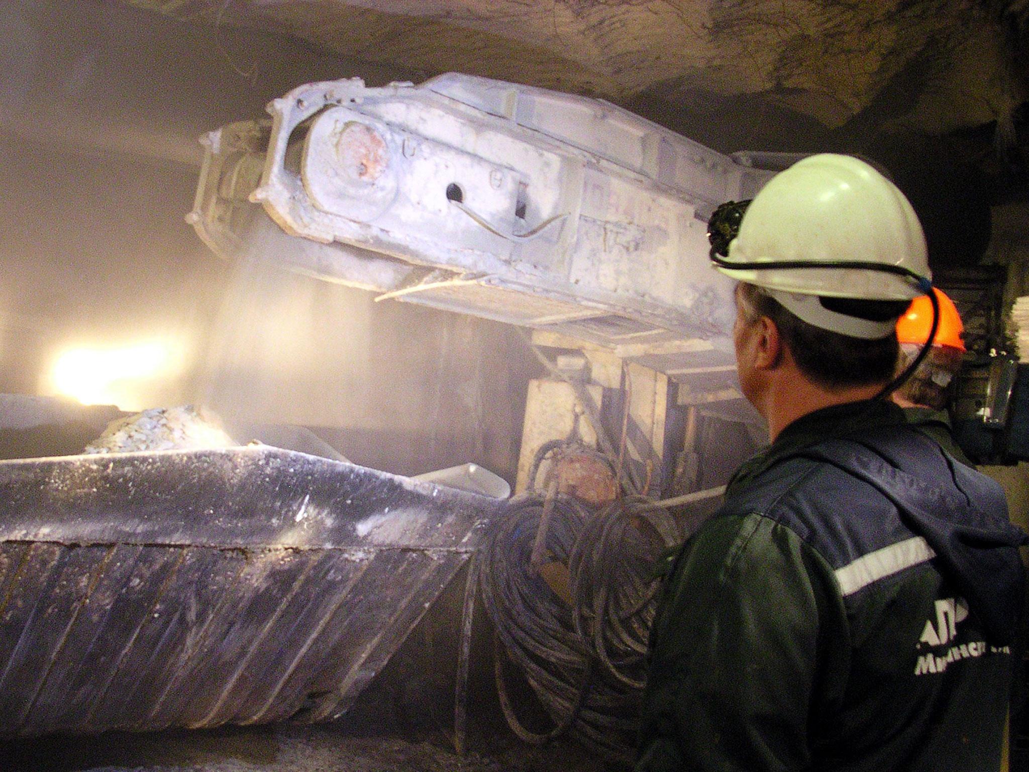 File photo shows a mine of Russian Alrosa company for extraction of diamond ore outside the town of Mirny