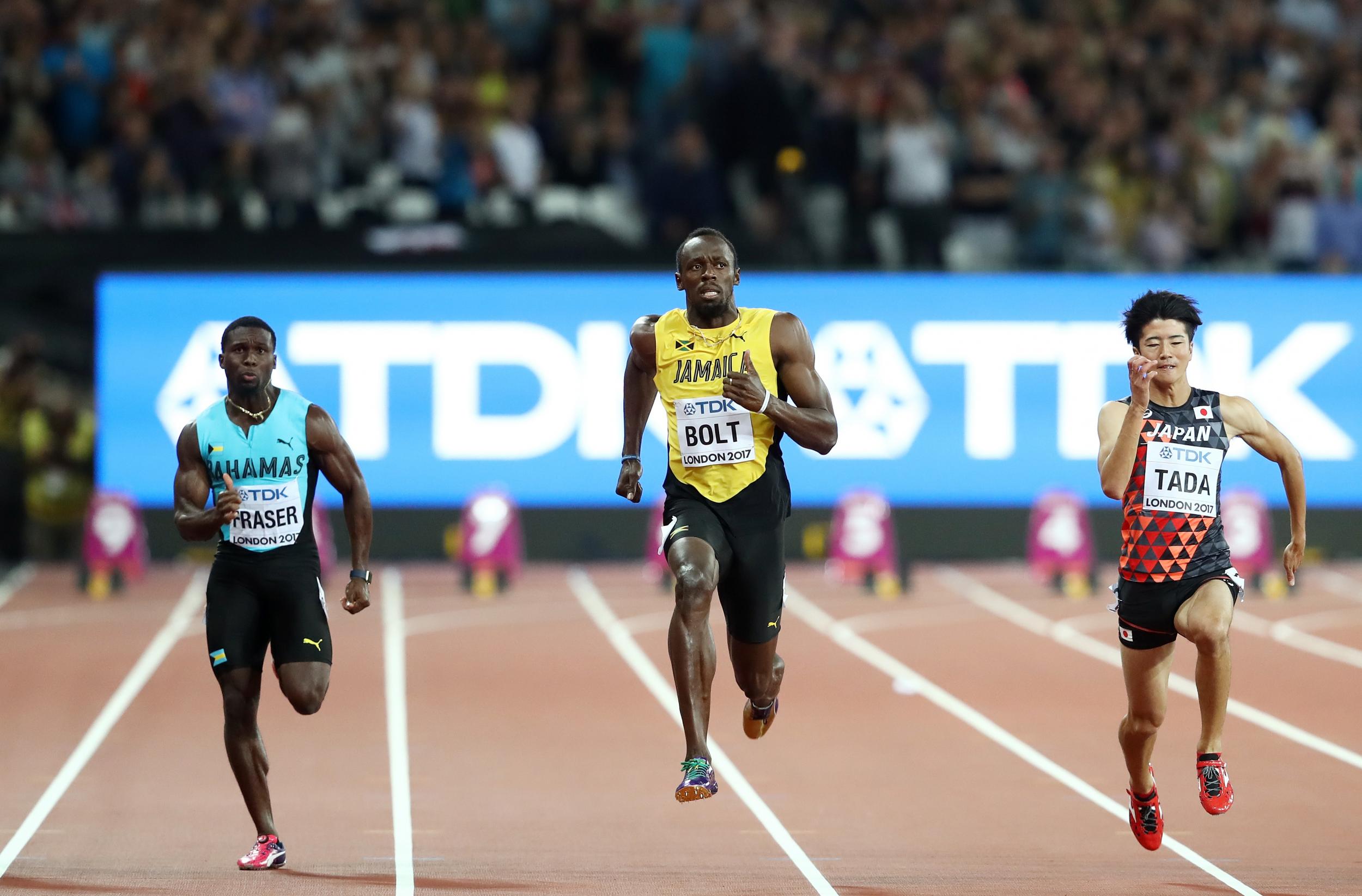 Usain Bolt ended his race with a shake of the head