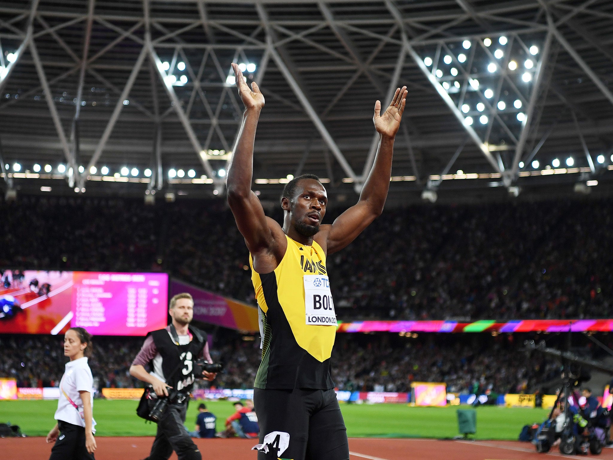 Usain Bolt was unable to end his solo career on a high