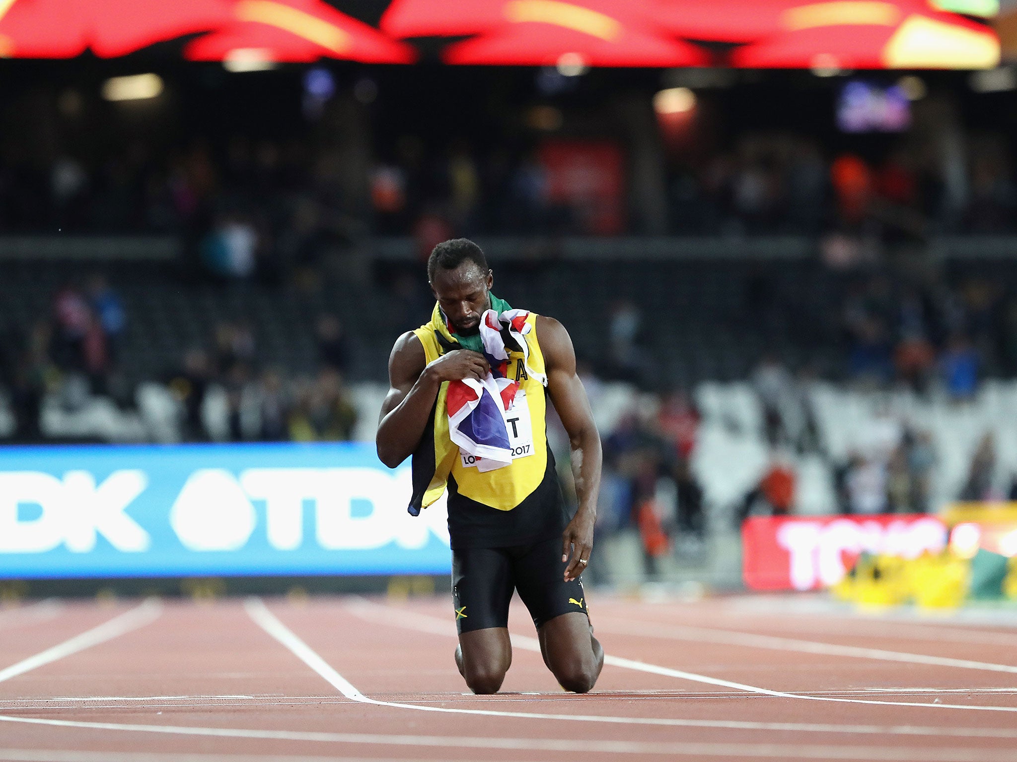 Usain Bolt was unable to defend his 2015 title at the London Stadium