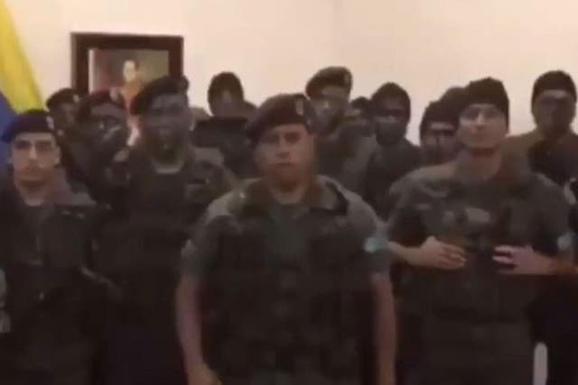In the video a man identifying himself as Captain Juan Caguaripano said any unit refusing to go along with its call for rebellion would be declared a military target