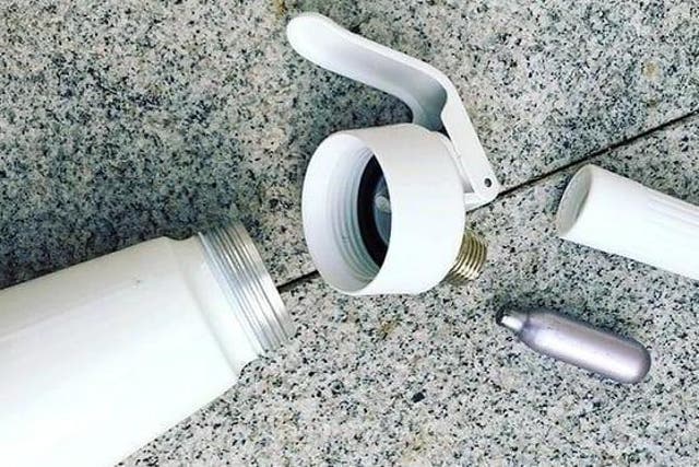 Rebecca Burger's family posted a picture of the type of whipped cream dispenser that killed the fitness blogger 
