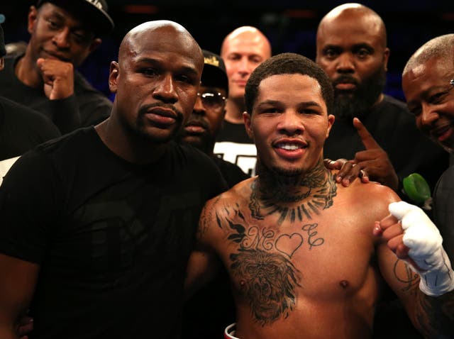 Mayweather with his protégé, 22-year-old Davis