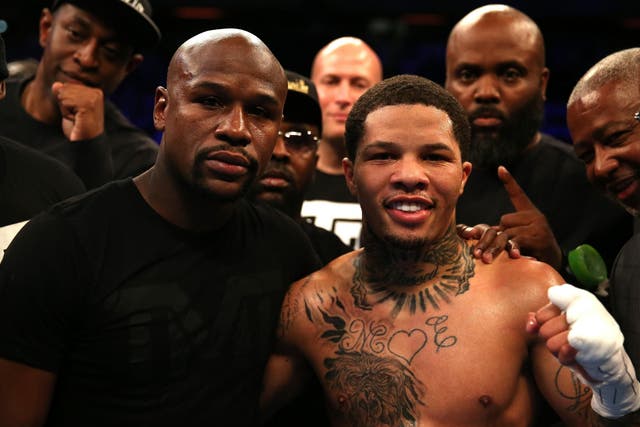Mayweather with his protégé, 22-year-old Davis
