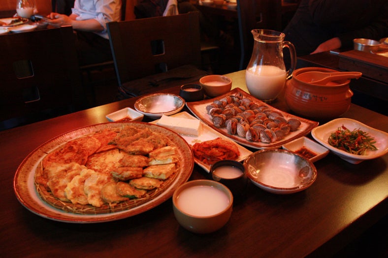 Jeonju Traditional Makgeolli serves it with cockles and skate sashimi