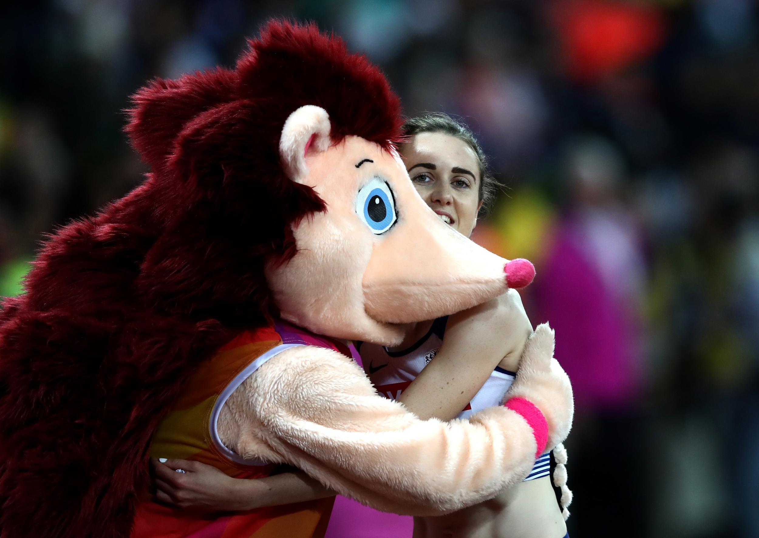 The home hope at least received a consoling hug from the tournament mascot