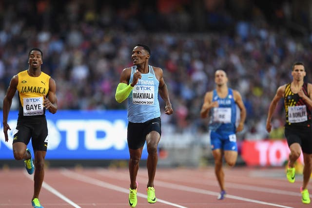 400m favourite Isaac Makwala was forced to withdraw from the 200m heats due to food poisoning