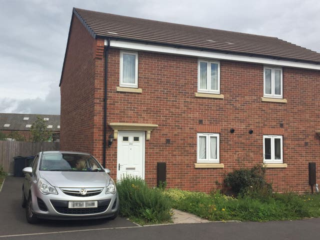 A house in Oldbury where a suspected murder-suicide was discovered on Saturday after cries of children including a baby were heard coming from a property, police said