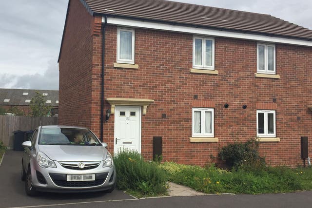 A house in Oldbury where a suspected murder-suicide was discovered on Saturday after cries of children including a baby were heard coming from a property, police said