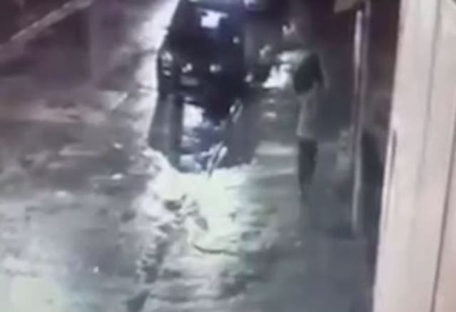 CCTV footage showed a man throwing a suitcase into a river, which is believed to have contained the six-year-old