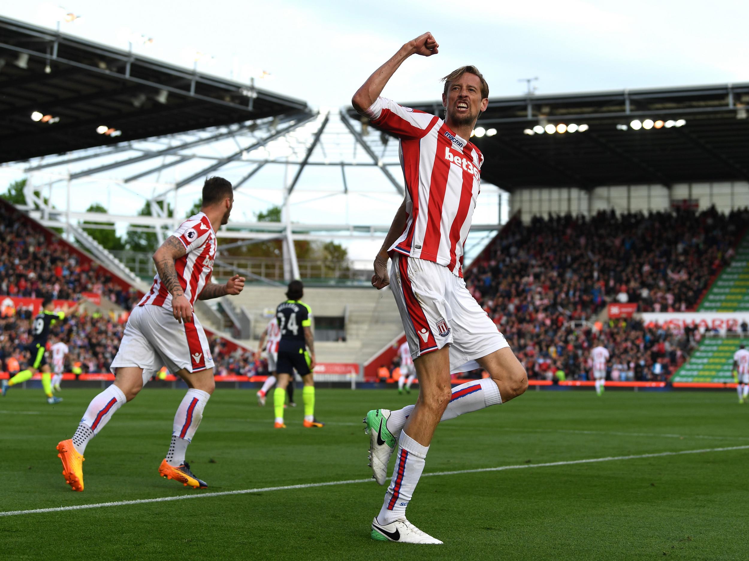 36-year-old Peter Crouch was Stoke's top scorer last season with 10 goals