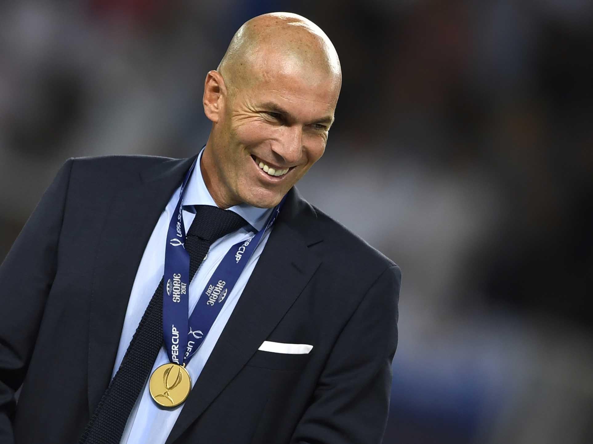 Zinedine Zidane drew level with Leo Beenhakker as Real Madrid's fourth most successful coach after victory in the European Super Cup