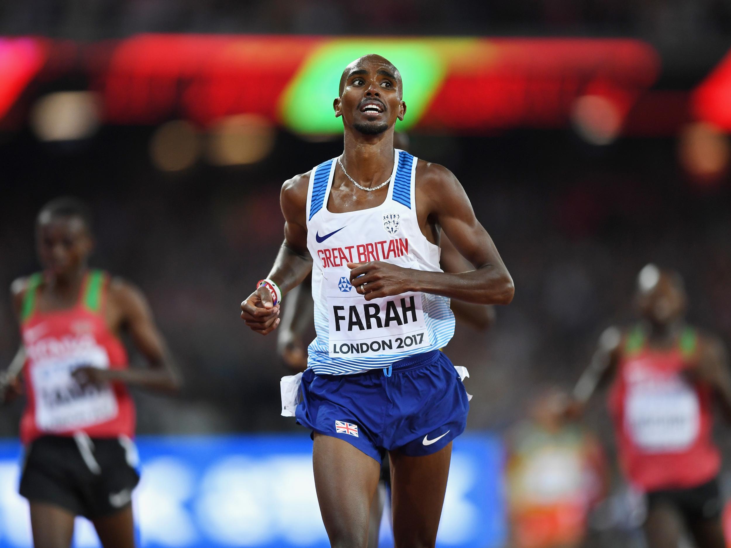 Mo Farah shrugged off a leg injury having been spiked in his 10,000m triumph