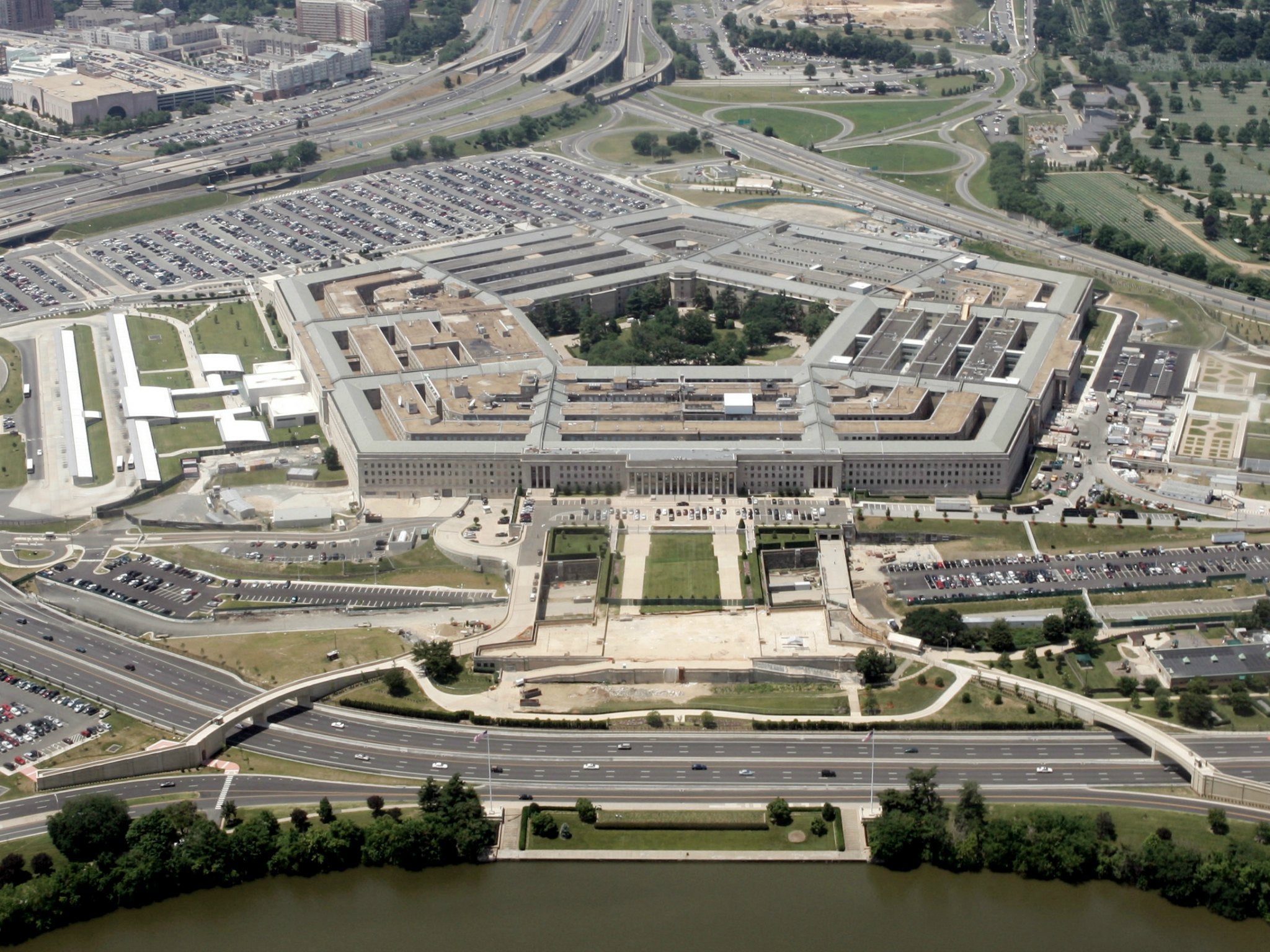 The U.S. Pentagon, seen here on June 15, 2005, was one of the sites a Russian jet was said to have flown over