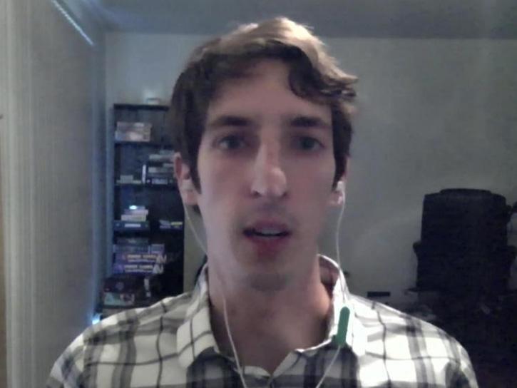 James Damore appears in a video interview with Bloomberg TV