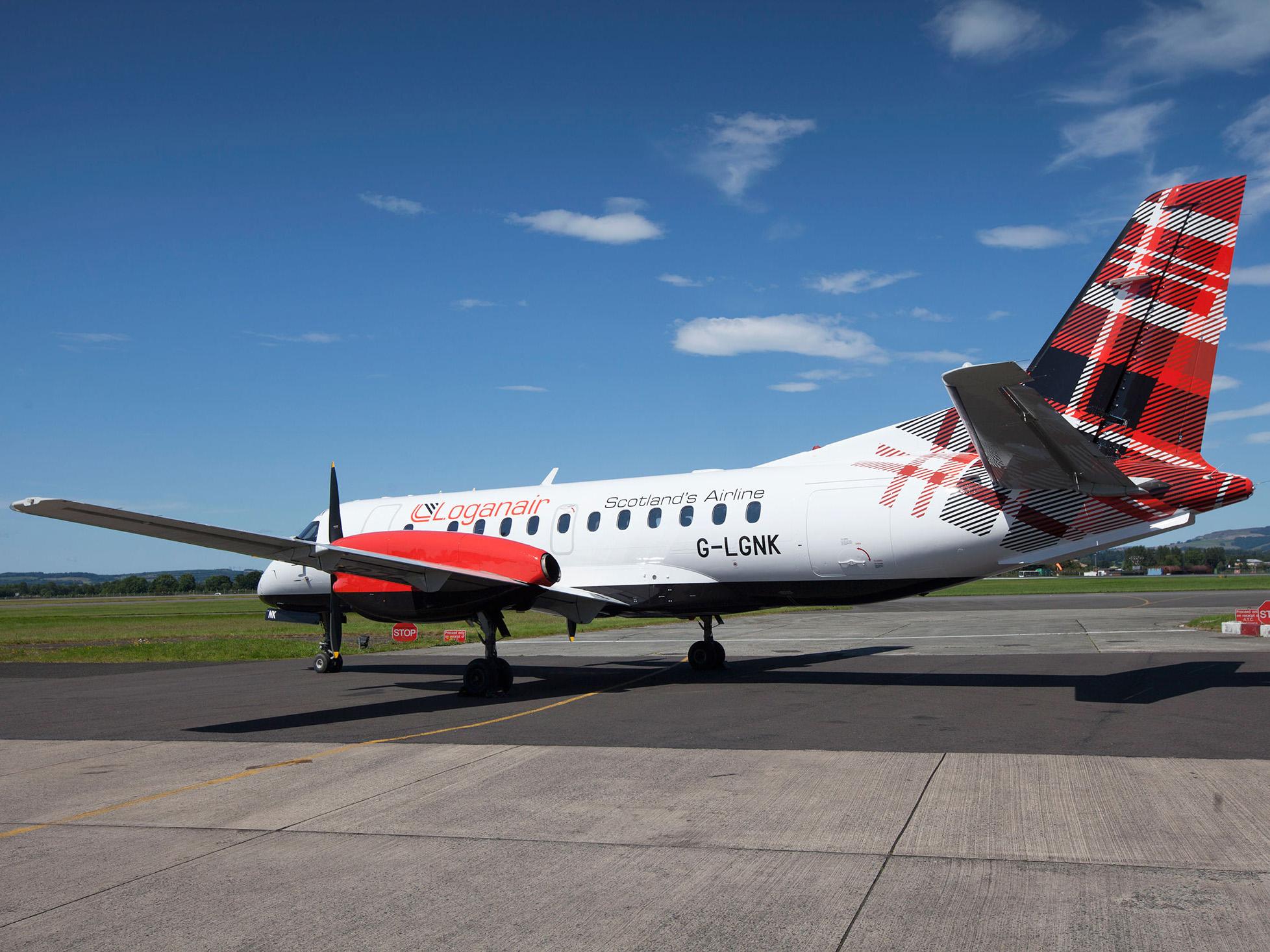 The Spirit of Caithness, Saab 340 aircraft, with the new livery