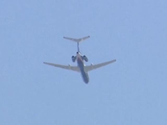 A Russian Air Force Tu-154M filmed flying over central Washington on Wednesday