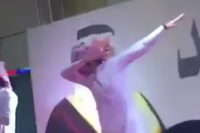 Mr Shaharani is far from the first person to do the dab in public - Rabeh Sager, another widely known singer, often dabs during shows