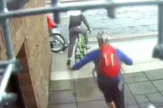 Cyclist rugby-tackles and fights off bike thief in dramatic video