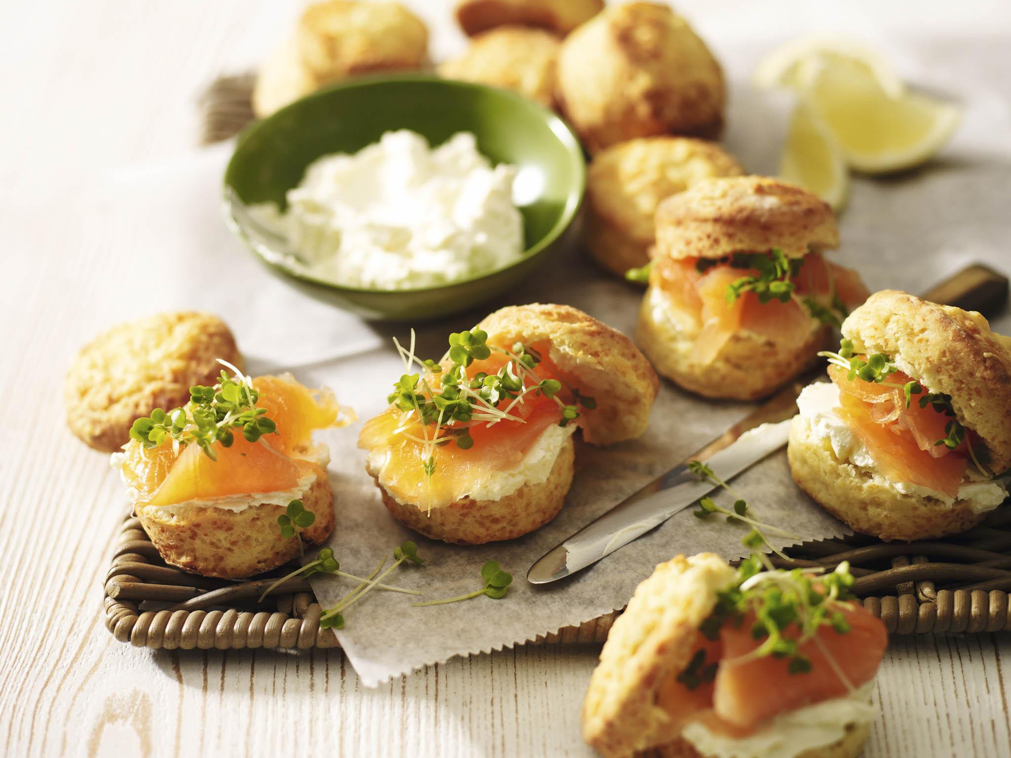 No afternoon tea is complete without smoked salmon and cream cheese