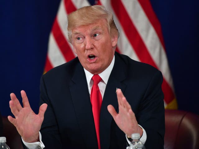 Donald Trump addresses the press at his Bedminster, New Jersey golf club on 10 August 2017