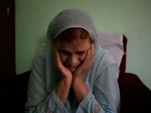 Shamsul Nisa, 80 talking about Partition from inside her house in Srinagar, Indian controlled Kashmir