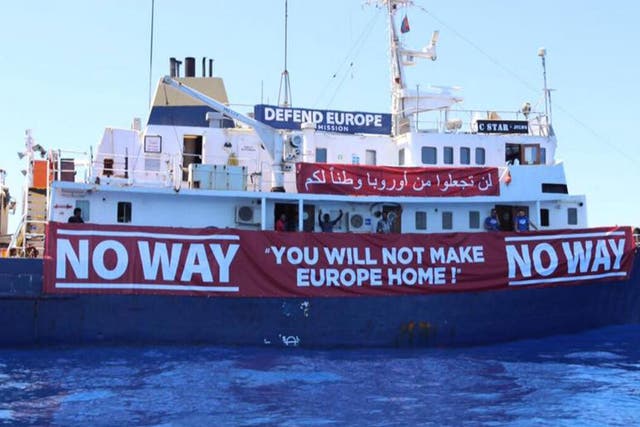 The Defend Europe group said that help was not needed when a migrant rescue ship went to its aid
