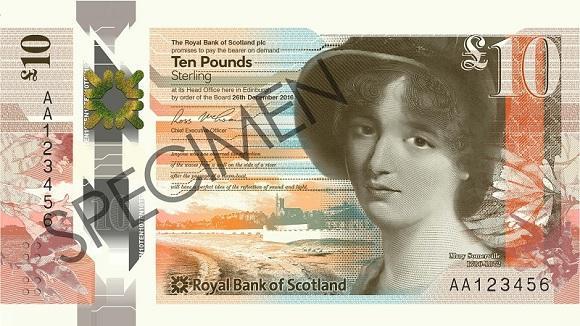 Royal Bank of Scotland will issue a plastic £10 note featuring Mary Somerville