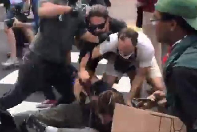 Protesters clash ahead of the 'unite the right' rally in Virginia