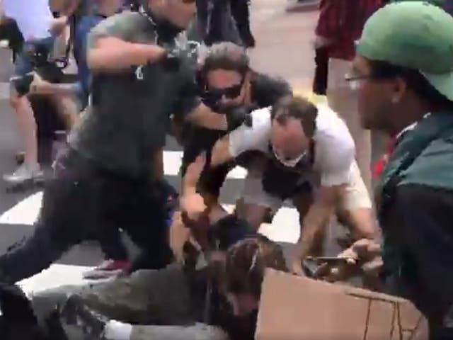 Protesters clash ahead of the 'unite the right' rally in Virginia