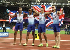 Great Britain storm to surprise gold in men's 4x100m relay final