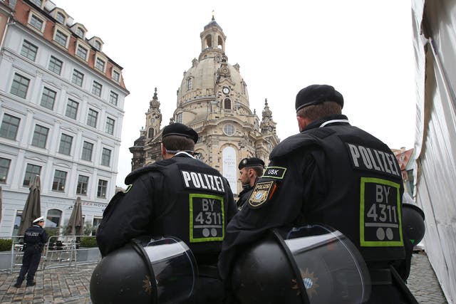 Police in Dresden said that two speakers broke the law at a far-right rally on Saturday 