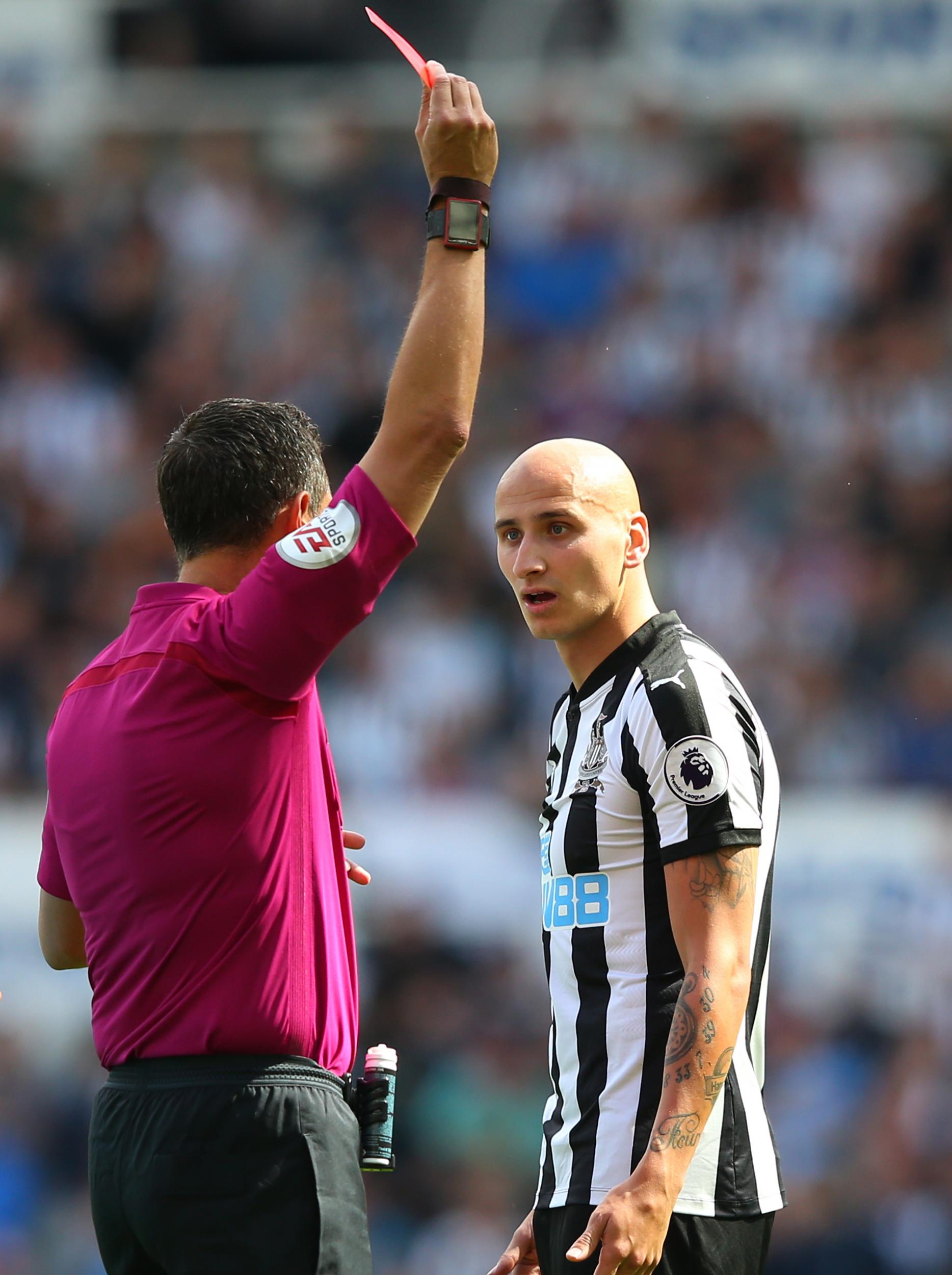 Shelvey was rightfully shown a red card