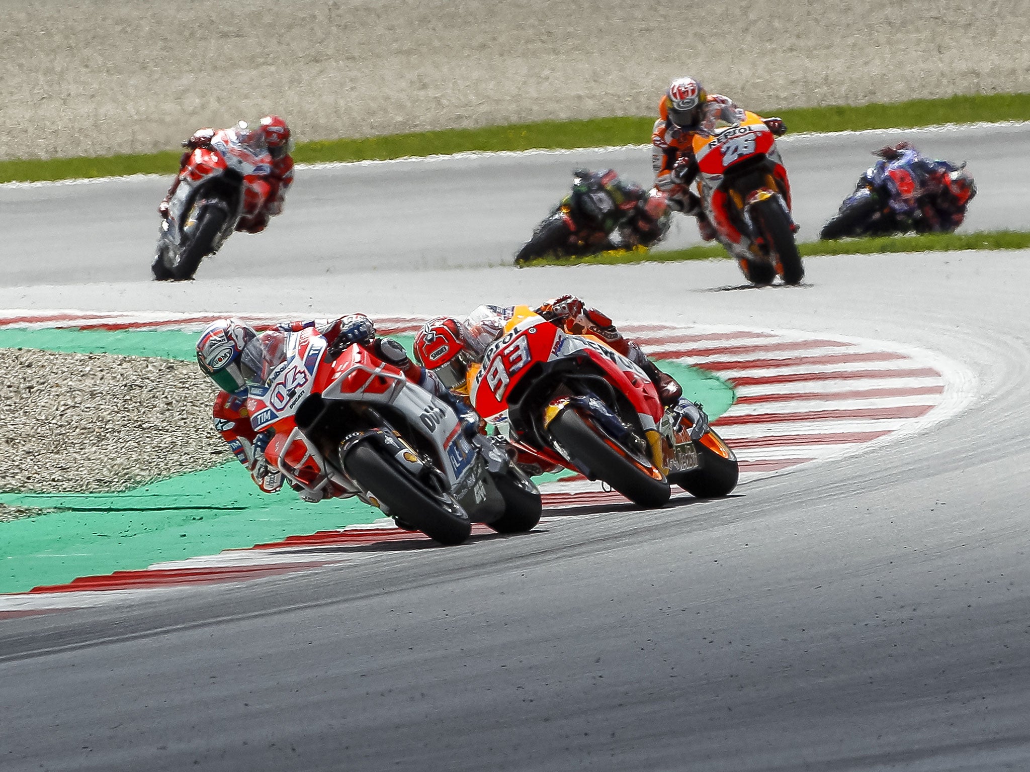 Dovizioso held off a last-lap charge from Marquez
