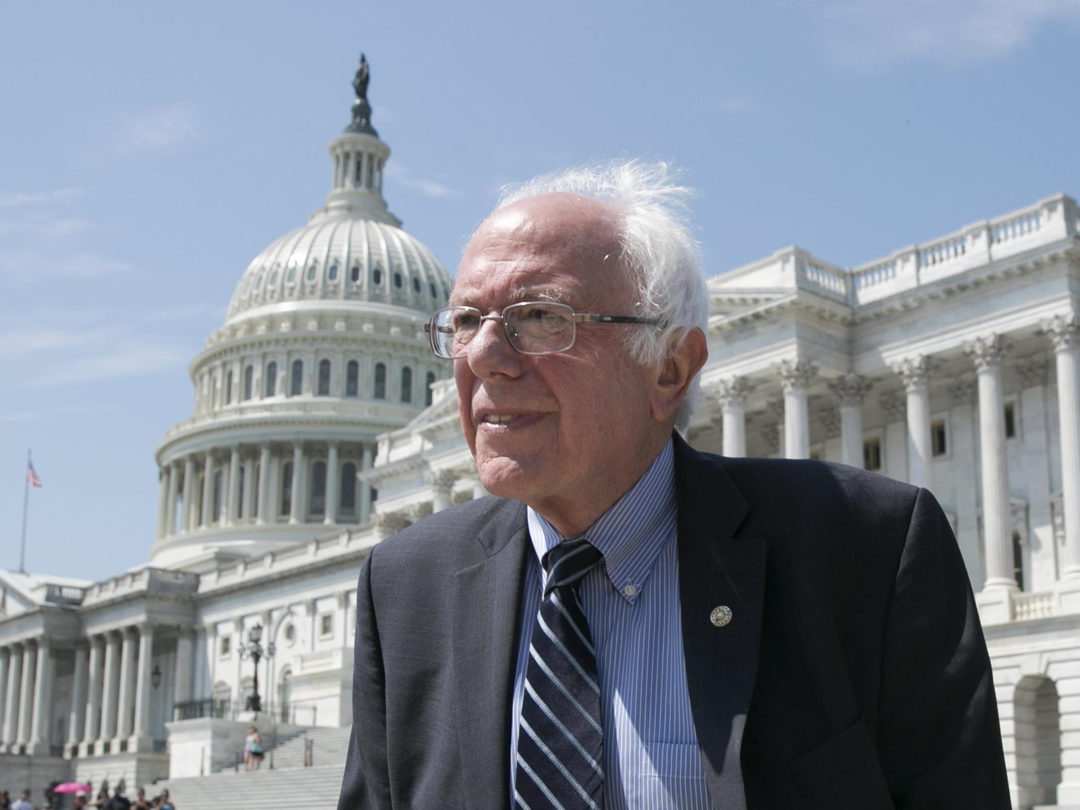 Independent Senator from Vermont Bernie Sanders walks outside the Capitol Building in Washington DC USA 02 August 2017