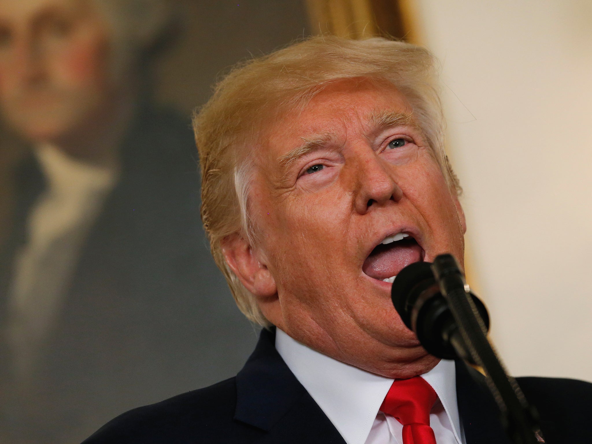 President Donald Trump delivers a statement on the deadly protests in Charlottesville