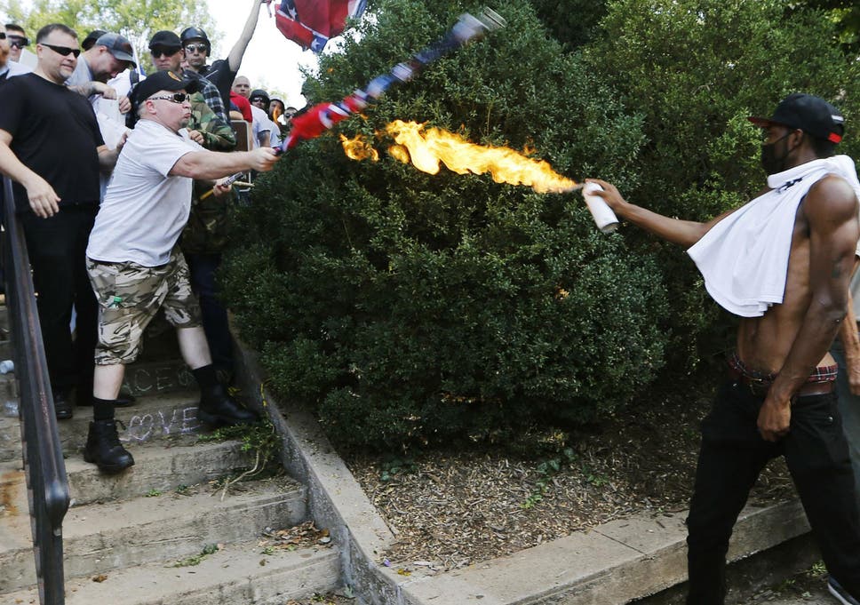 Image result for charlottesville protester hairspray torch