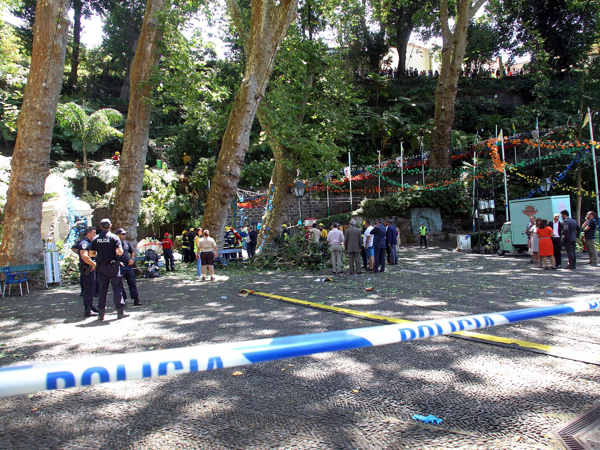 Police and emergency services remain at the scene